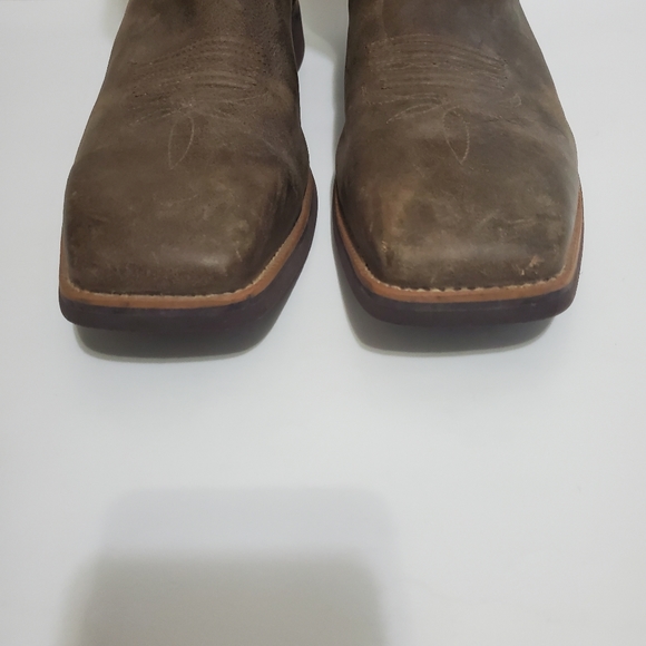 Twisted X Brown Bomber Square Toe Boot pull on western work 14D calf roper - Picture 3 of 13